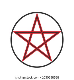 Pentacle vector symbol. Wizard Amulet Pentagram, known as Pentacle or demon 5 point star sign.