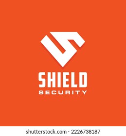 Pentagon Armor Shield Initial Letter S Superhero Emblem Badge Label for Security Strong Secure logo design