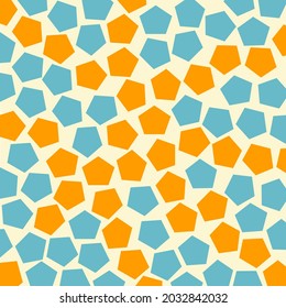 Pentagon blue orange pattern vector for background or texture 