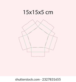 pentagon box Die Cut - Template without Gluing