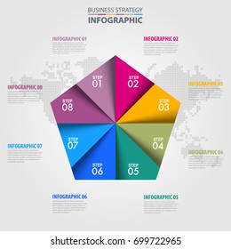 Pentagon Business Infographics strategy design elements template illustration. Vector eps10.