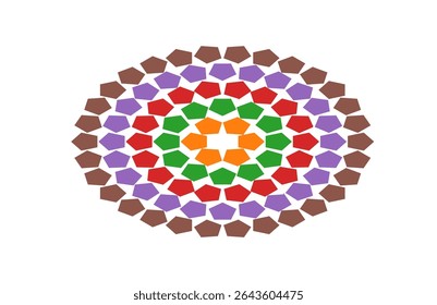 ilustração abstrata de padrão circular pentágono para vários projetos 