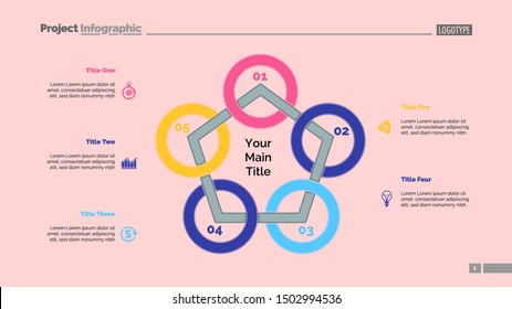 Pentagon diagram. Process cycle chart graph layout. Creative concept for presentation report infographic template. Can be used for topics like business, workflow, management.
