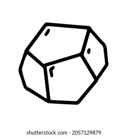 pentagon dodecahedron line vector doodle simple icon