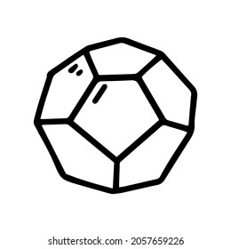 pentagon dodecahedron line vector doodle simple icon
