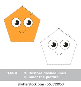 Pentagon. Dot to dot educational game for kids.
