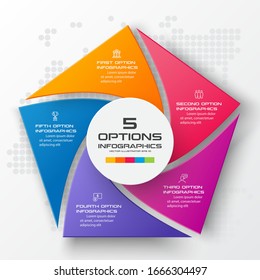 Pentagon element for infographic,Business concept with 5 options,Vector illustration.