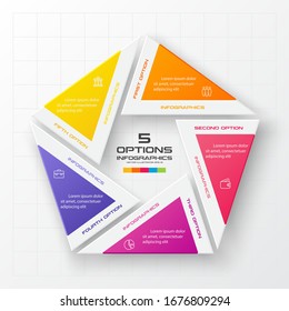 Pentagon element for infographic,Business concept with 5 options,Vector illustration.