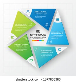 Pentagon element for infographic,Business concept with 5 options,Vector illustration.