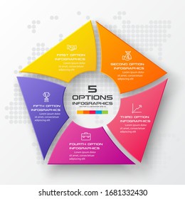 Pentagon element for infographic,Business concept with 5 options,Vector illustration.