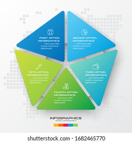 Pentagon element for infographic,Business concept with 5 options,Vector illustration.