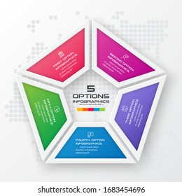 Pentagon element for infographic,Business concept with 5 options,Vector illustration.