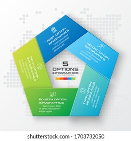 Pentagon element for infographic,Business concept with 5 options,Vector illustration.