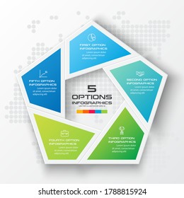 Pentagon element for infographic,Business concept with 5 options,Vector illustration.