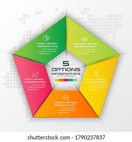 Pentagon element for infographic,Business concept with 5 options,Vector illustration.