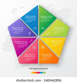 Pentagon element for infographic,Business concept with 8 options,Vector illustration.