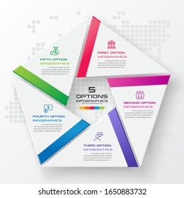 Pentagon-Elemente für Infografik, Business-Konzept mit 5 Optionen, Vektorillustration-Illustration.