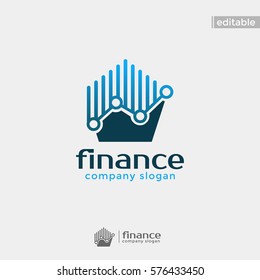 pentagon finance logo. modern eye catching logo with blue color