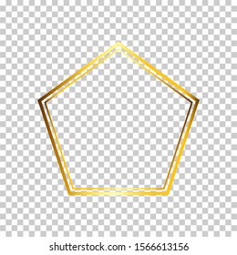 Pentagon Frame with Gold Effect