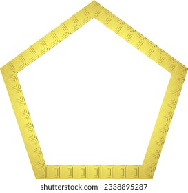 Marco del Pentágono Patrón de clave griega patrón de serpentín griego bordes ornamentales sin costura patrón de serpentín Lujo marco dorado marco de fret griego marco de marco dorado bordes ornamentales decoración
