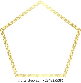 Marco Pentágono Patrón de clave griega patrón de cruz griego bordes ornamentales sin soldadura patrón de serpentín lujoso marco dorado marco de imagen marco dorado bordes ornamentales decoración Antigüedad 