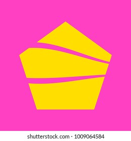 pentagon with fuchsia background and lines in dynamic and phosphorescent movement