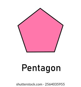 pentagon geometric shape on white background