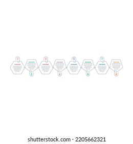 pentagon and hexagon informational template. eight options ring information template. web, education, business, internet, annual plan and magazine infographic template