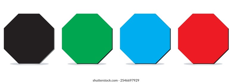 pentágono, hexágono, ícone de octógono. geometria vetorial polígono pentagonal, hexagonal, octogonal. polígono de cinco, seis, oito lados.