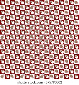 pentagon and hexagon on square image, red color tile - Geometric seamless pattern