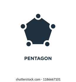 Pentagon icon. Black filled vector illustration. Pentagon symbol on white background. Can be used in web and mobile.