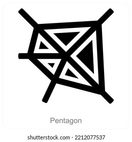 Pentagon And Pentagon Icon Concept