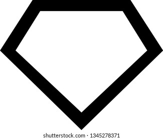 Pentagon Icon. Diamond Logo. Sharp Vector.