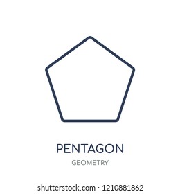 Pentagon icon. Pentagon linear symbol design from Geometry collection. Simple outline element vector illustration on white background.