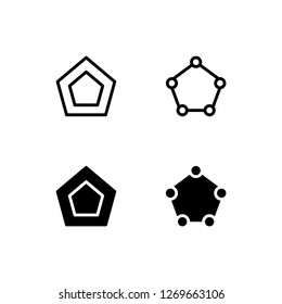 Pentagon Icon Logo Vector Symbol. Geometry Icon