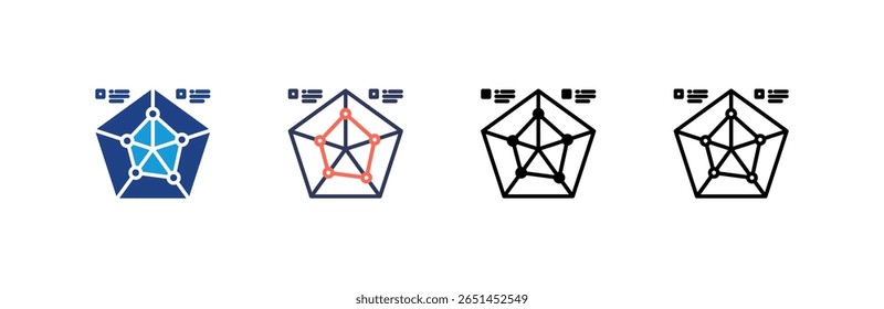 Pentagon icon set multiple style collection