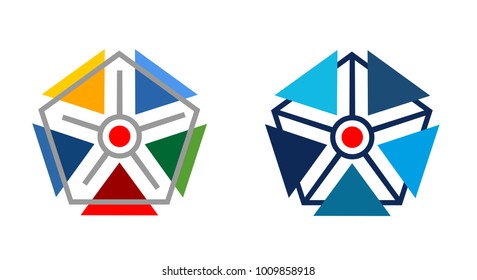 pentagon icon. technological logo