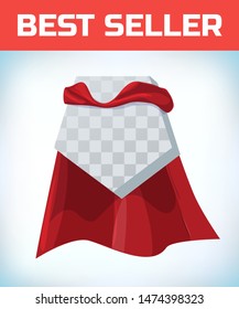 Pentagon icon template in red cape. Pentagon symbol in red cloak. Vector isolated illustration on a white background
