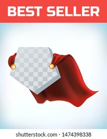 Pentagon icon template in red cape. Pentagon symbol in red cloak. Vector isolated illustration on a white background