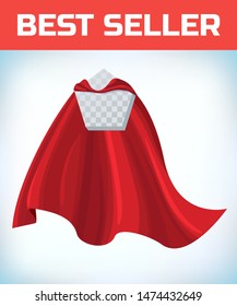 Pentagon icon template in red cape. Pentagon symbol in red cloak. Vector isolated illustration on a white background