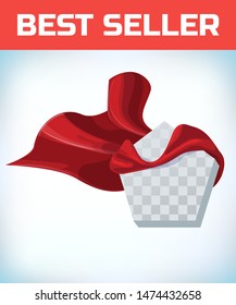 Pentagon icon template in red cape. Pentagon symbol in red cloak. Vector isolated illustration on a white background