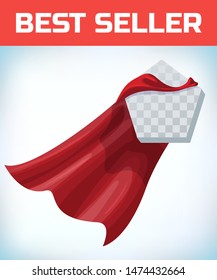 Pentagon icon template in red cape. Pentagon symbol in red cloak. Vector isolated illustration on a white background