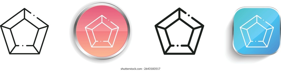 pentagon icon. Thin Linear, Regular and Button Style Design Isolated On White Background