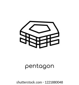 pentagon icon. Trendy modern flat linear vector pentagon icon on white background from thin line Geometry collection, outline vector illustration