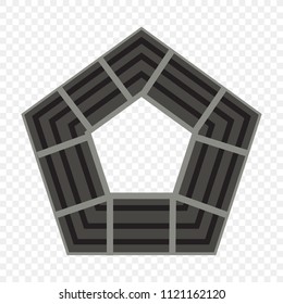 Pentagon icon of vector geometry pentagonal five-sided polygon pentagon line