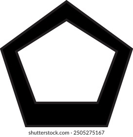 Pentagon icon of vector geometry pentagonal five-sided polygon pentagon line, black and white