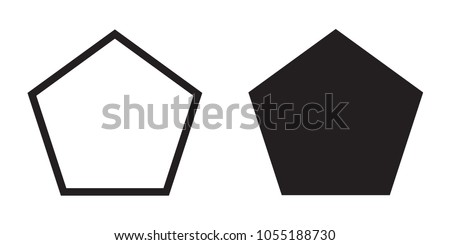 Pentagon icon of vector geometry pentagonal five-sided polygon pentagon line