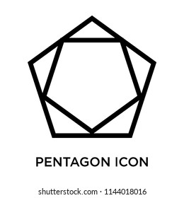 Pentagon icon vector isolated on white background for your web and mobile app design, Pentagon logo concept