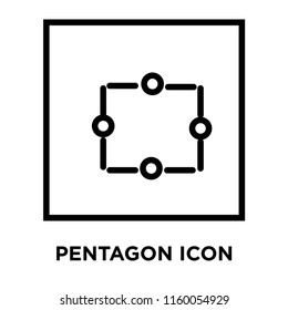Pentagon icon vector isolated on white background, Pentagon transparent sign , line and outline elements in linear style