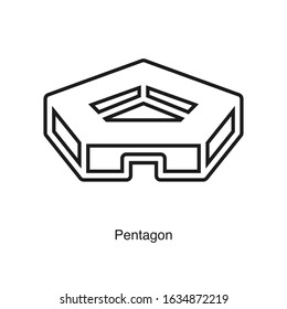 Pentagon Icon Vector On White Background. Black Icon Illustration